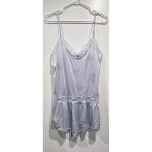 Vintage Contemporary‎ Floral Satin Romper Nighty Sleepwear Lingerie Size Large